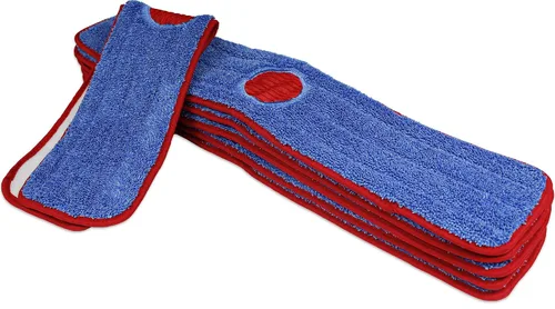 CleanAide Almohadilla de fregona de hilo giratorio con limpiador de manchas, 18 pulgadas, paquete de 6 Rojo
