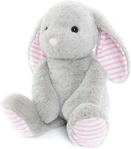 Miniatura 2 de WEIGEDU Conejos grises de peluche para niños, niñas y niños, juguetes de felpa para bebés, regalo de cumpleaños y hora de dormir, 45 cm