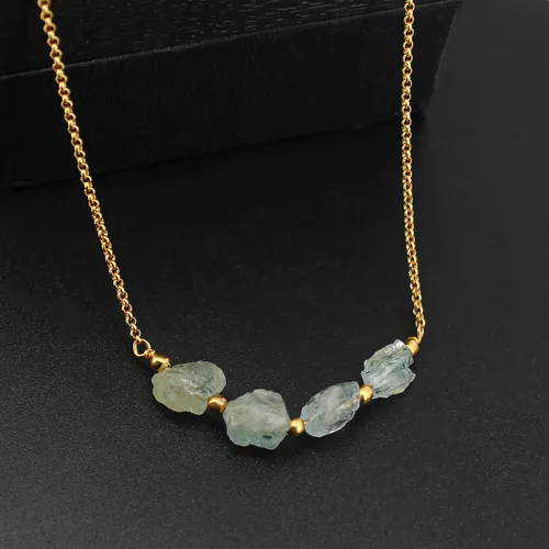 Miniatura 4 de Gempires Natural Raw Bar Crystals Pendant Necklace Handmade Jewelry 22 inch Adjustable Chain