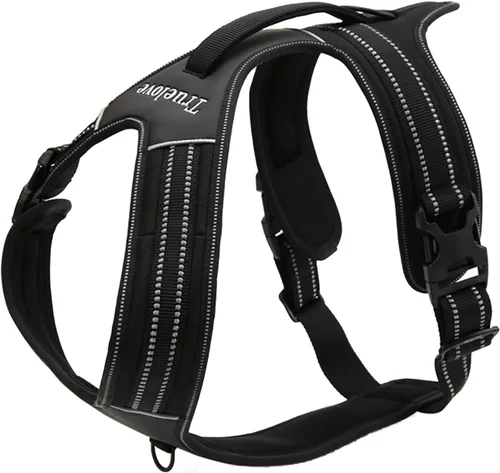 TRUE LOVE Truelove TLH5551 - Arnés reflectante para perro con asa, chaleco acolchado suave sin tirones, capa exterior Oxford duradera para razas