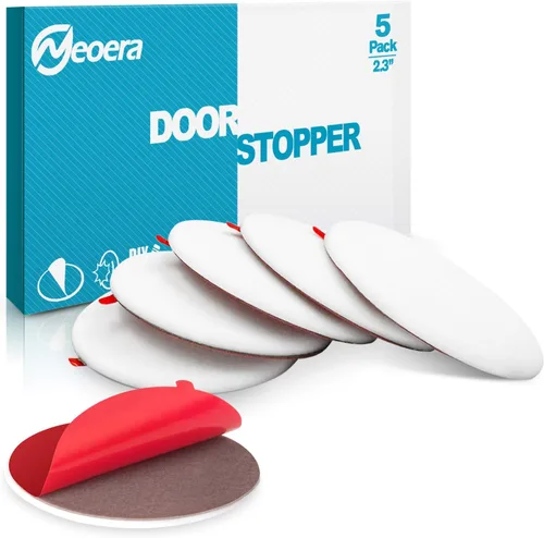 Miniatura 11 de Neoera - Tope para puerta de pared de goma suave redonda, protector de pared de silicona, 9.8 pies, autoadhesivo para puerta Gris