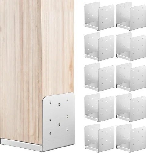 VEVOR Base de Poste de 6" x 6", 10 Piezas Soporte de Anclaje de Poste Ajustable de Acero Inoxidable (Interno 5.9 x 5.5"), Base de Poste Ajustable