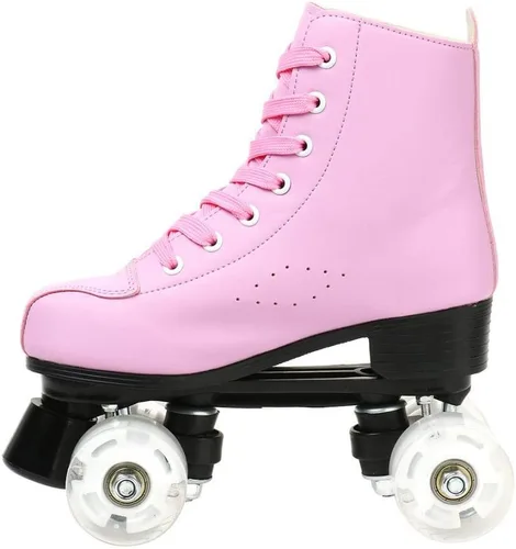 Miniatura 4 de XUDREZ Roller Skates for Women Men Cozy PU Leather High-top Roller Skates for Beginner Double-Row PU Wheels, Professional Indoor Outdoor Roller