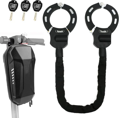 Cerradura de scooter, cerraduras antirrobo con bolsa de scooter, cerraduras eléctricas resistentes de 35.8 pulgadas, con 3 llaves, cerraduras de