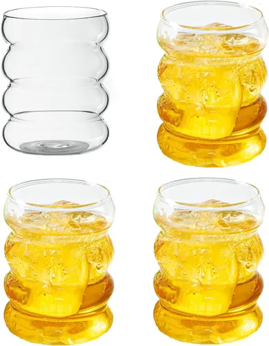 Miniatura 4 de Vasos de vidrio vintage creativos, vasos de agua transparentes ondulados, taza de café helado, vasos de entretenimiento para agua, leche, cerveza