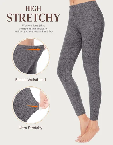 Miniatura 5 de YADIFEN Conjunto de ropa interior térmica para mujer, pantalones largos para mujer, capa base con forro polar, ropa interior larga, parte superior