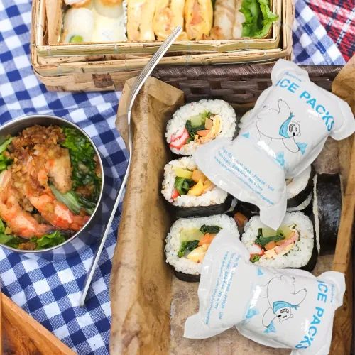 Miniatura 2 de RAINBOW Paquetes de hielo seco para envío de alimentos congelados, bolsas de hielo reutilizables para enfriadores y bolsas de almuerzo, paquetes