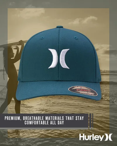 Miniatura 74 de Hurley Gorra de béisbol para hombre - Flexfit - Gorras de béisbol ajustadas para hombre (tamaños: S-XL)