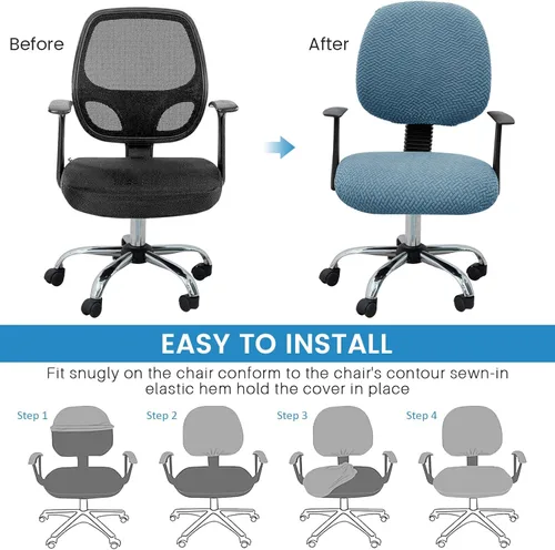 Miniatura 6 de MIFXIN - Fundas elásticas para silla de oficina de computadora, 2 piezas, tejidas, universales, protector de asiento para silla de computadora