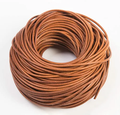 WUTA Cordones redondos de cuero de vaca: cuerda de cuero genuino para hacer joyas, pulseras, collares, abalorios, manualidades, manualidades