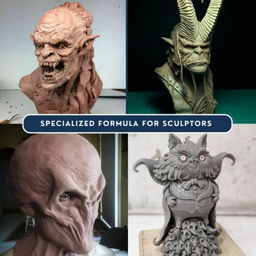 Miniatura 7 de Monster Clay Arcilla de modelado de grado prémium (gris, suave, 4.5 libras)