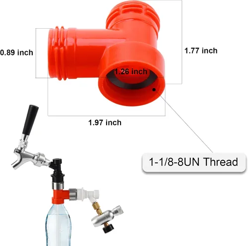 Miniatura 7 de MRbrew Adaptador de tapa de carbonatación de plástico de 3 piezas, conecta el bloqueo de bola de gas y la desconexión de cerveza simultáneamente