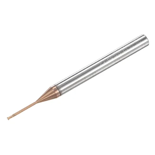 uxcell Fresa de extremo de nariz cuadrada, 0.035 in de carburo sólido recubierto AlTiSin de largo alcance CNC Router Bits 2 flautas Fresa con cuello