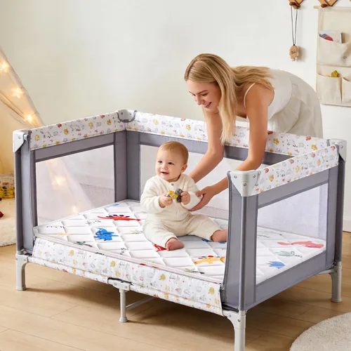 Miniatura 6 de Lillibearas Colchón Pack and Play de 38 x 26 x 1.5 pulgadas, soporte firme y espuma cómoda, colchones suaves para bebés y niños pequeños, artículos