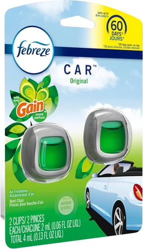Miniatura 7 de Febreze Ambientador para automóvil, juego de 5 clips de aroma de ganancia más estuche de almacenamiento adicional