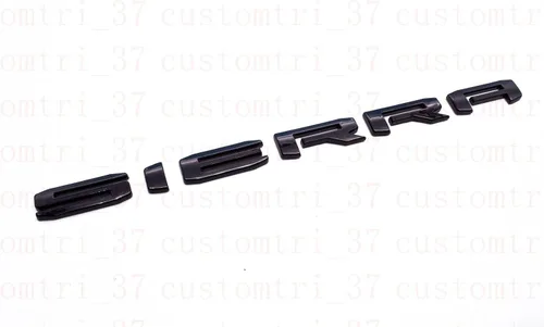 Miniatura 3 de Kit de 4 piezas 2019 2020 2021 Sierra Denali letras emblemas negro brillante 1500 HD 2500 HD 3500 HD AT4 placa de identificación de repuesto