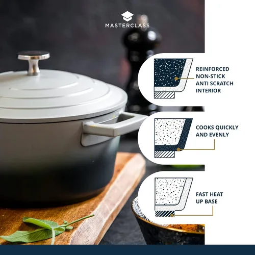 Miniatura 4 de MasterClass - Cazuela de aluminio fundido para crema, 11.0 in, 5 litros, caja de regalo