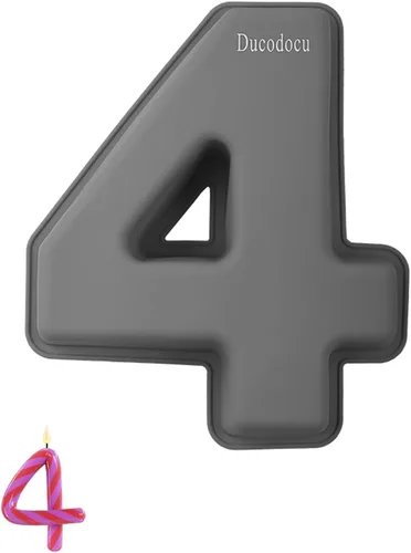 Miniatura 11 de Ducodocu Moldes de silicona para tartas 3D de gran número, moldes novedosos para tartas, moldes para hornear bricolaje para cumpleaños, boda