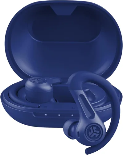 JLab JBuds Sport ANC 4 Auriculares inalámbricos Bluetooth verdaderamente inalámbricos + Estuche de carga, Azul Cobalto, Controles táctiles y