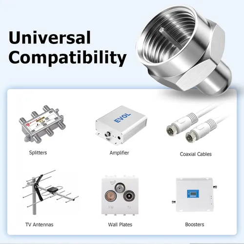 Miniatura 4 de Tapa coaxial, terminador de 75 ohmios, paquete de 10, tapas de terminador coaxial para puertos en divisor, AMP, cable coaxial, antena de TV, placas