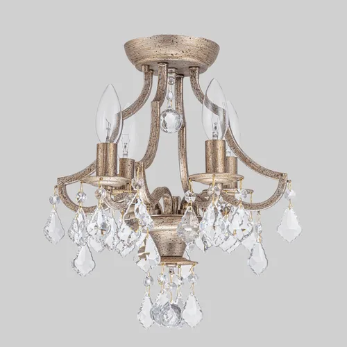 Miniatura 2 de LumFurn Lámpara de Techo de Cristal K9 Moderna de Mediados de Siglo de 4 Luces para Sala de Estar, Vestíbulo, Dormitorio, Lámpara de Montaje