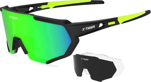 Miniatura 17 de X-TIGER Gafas de sol polarizadas para deportes con 5 lentes intercambiables, gafas de ciclismo para hombres y mujeres, para béisbol, correr, pesca