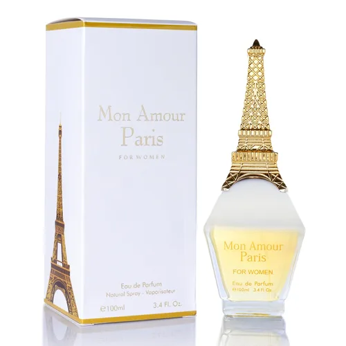 Mon Amour Paris para Mujeres Agua de Perfume - Floral y Frutal - Ylang-Ylang, Rosa de Damasco, Jazmín - Fragancia elegante y clásica para mujer -