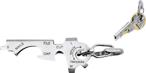 Miniatura 2 de True Utility TU47 Keytool Multifunción Acero Inoxidable Llavero Herramienta Accesorio