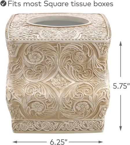 Miniatura 5 de Creative Scents Victoria - Funda cuadrada para caja de pañuelos, soporte de pañuelos beige para baño, soporte decorativo para caja de pañuelos