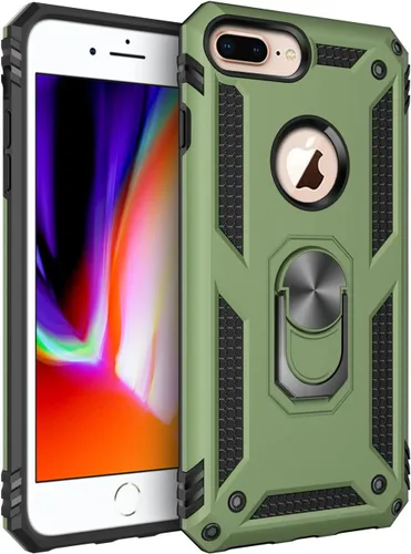 Miniatura 31 de Korecase Funda para iPhone 8, protección de cámara, armadura militar, doble capa, soporte compatible con iPhone 6 6s y iPhone 7 8, color negro