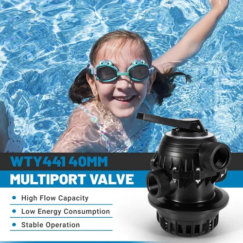 Miniatura 5 de SR14965-A003 - Válvula multipuerto de 1.575 in, compatible con Pantera 21" 25", Onga Leisuretime 21" 25", Sta-Rite Cristaflo 15", 17", 20", 24