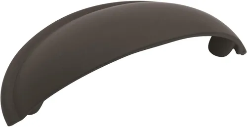 Amerock - Tiradores de taza de 2-1/2 pulgadas (64 mm) de centro a centro, color negro mate, paquete de 10 unidades