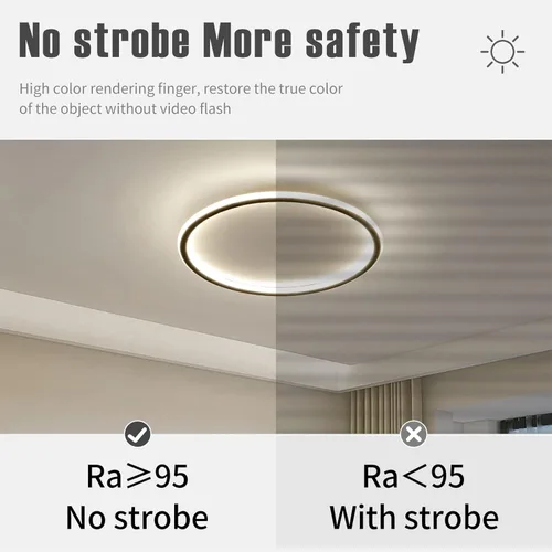 Miniatura 4 de Lámpara de techo de montaje empotrado de 15.7 pulgadas, lámpara de techo LED redonda de 40-60 W, lámpara de techo moderna y delgada, luces de techo