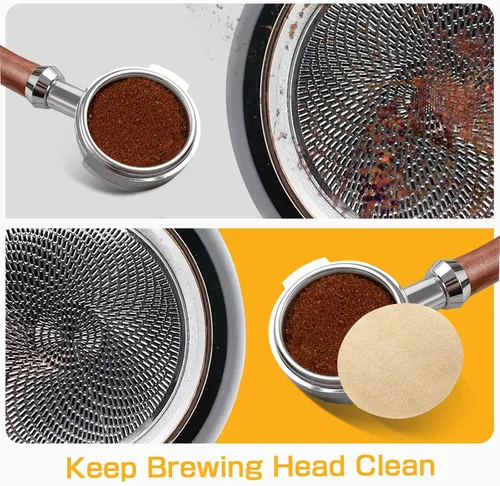 Miniatura 7 de 600 piezas de papel filtro de espresso para máquina de espresso CASABREWS, filtro portafiltro desechable para portafiltro manual De'Longhi Stilosa