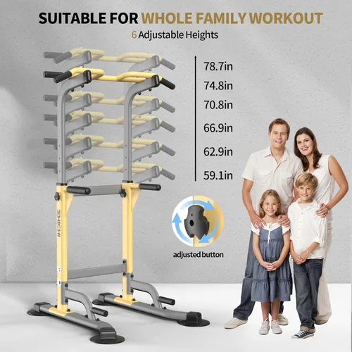 Miniatura 4 de Z ZHICHI Pull Up Dip Station For Home Gym Strength Training Fitness Workout Station Chin-Ups Push-Ups Pull-Ups Dip-Ups 330LBS T055CDC Actualización