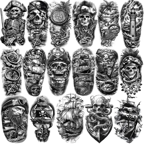Miniatura 10 de 52 piezas de tatuajes temporales para niños de brazo completo con castillo, mariposa, gato, camión, dinosaurio, cohete, planeta, lindo animal