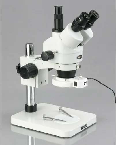 Miniatura 2 de AmScope SM-1TSZ-144S-5M Microscopio Digital Profesional Trinocular Estéreo, Lentes WH10x, Aumento 3.5X-90X, Objetivo de Zoom 0.7X-4.5X, Anillo