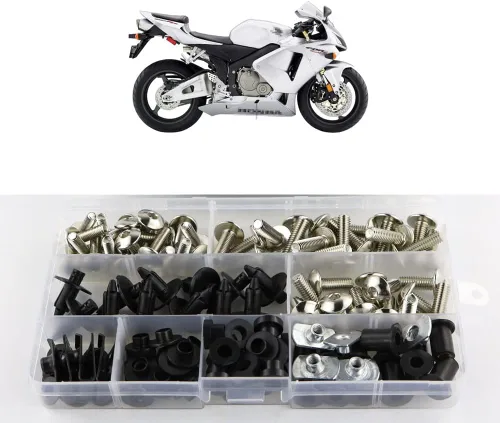 Miniatura 10 de Xitomer Juegos completos de pernos de carenado, apto para CBR600RR F5 2003 2004 2005 2006, kits de montaje arandelas/tuercas/cierres/clips/ojales