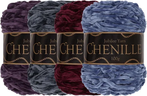 Miniatura 73 de JubileeYarn - Hilo de chenilla (3.53 oz/poliéster peinado, circonita), 1 pastel