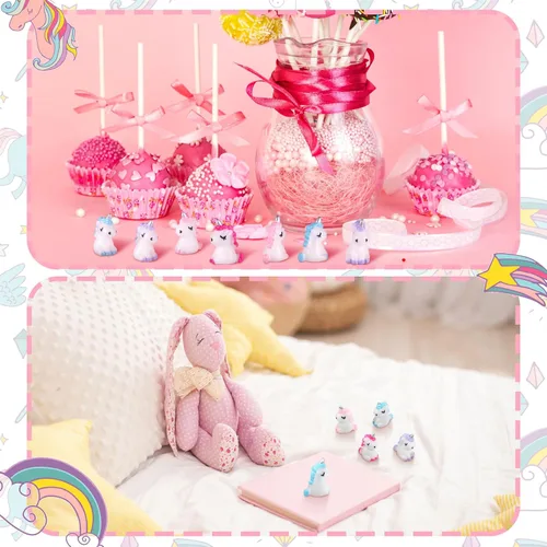 Miniatura 2 de Barydat 60 piezas de figuras miniatura de micro unicornio para jardín, casa de muñecas de unicornio, accesorios de jardín de hadas, paisaje