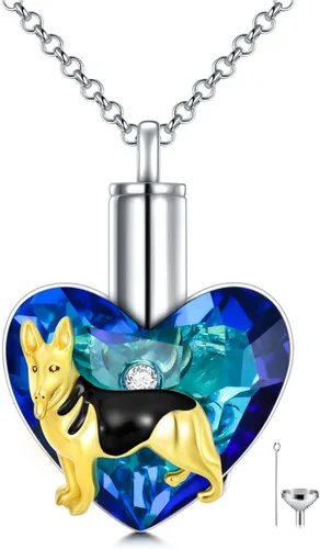 Miniatura 10 de AOBOCO Collar de urna de perro de plata esterlina para cenizas, recuerdo conmemorativo de perro, joyería de cremación, regalos para mujeres amantes