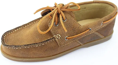 Miniatura 2 de (TM - Cordón de cuero plano genuino para zapatos Marrón claro
