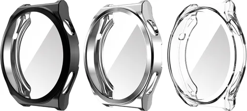 FitTurn Funda protectora de 1.693 in y 1.811 in para Huawei Watch GT3 Pro, protector de pantalla general ultrafina TPU HD transparente (1.811 in,