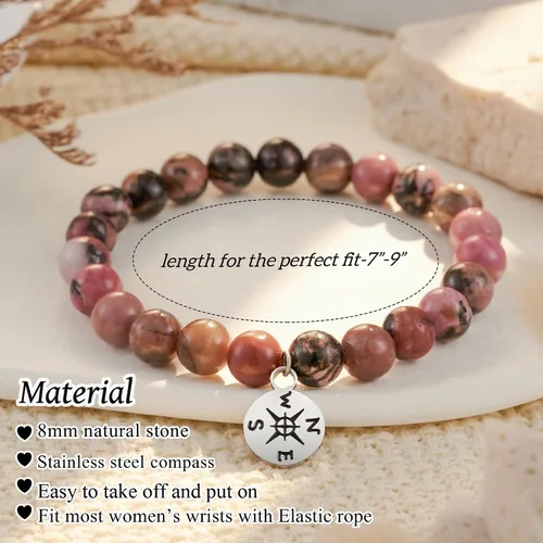 Miniatura 4 de HGDEER Pulsera de jubilación de piedra natural para mujeres/hombres 2024, regalos de despedida de despedida, regalo de San Valentín para compañeros