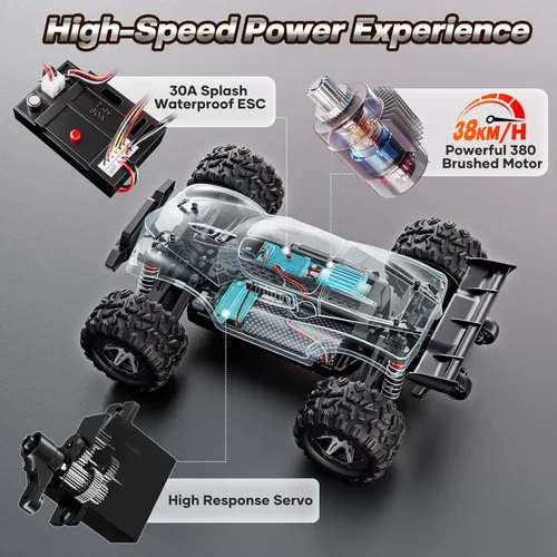 Miniatura 9 de HOMETALL 1:18 Coches RC Rápidos para Adultos - 38+ KPH Coche de Control Remoto Todo Terreno - Camión Monstruo RC de Alta Velocidad 4x4 Todo Terreno