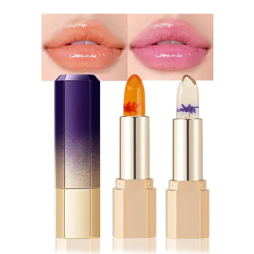 BINGBRUSH 2 lápices labiales que cambian de color PH – Bálsamo labial de flor de gelatina, tinte labial hidratante activado por temperatura, lápiz