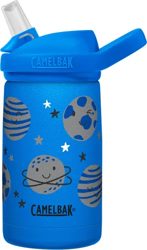 Miniatura 9 de CamelBak Eddy+ Kids - Botella de agua con válvula de mordida y pajita aislada de acero inoxidable, perros en bicicleta, 12 onzas