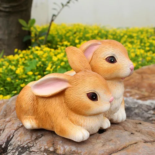 Miniatura 2 de Maceta de Conejo, Macetas Pequeñas para Suculentas con Drenaje, Bonitas Macetas de Resina para Suculentas con Forma de Conejo, Maceta Decorativa