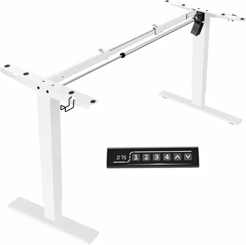 VIVO DESK-V100EWY - Estación de trabajo eléctrica de pie, marco solo con capacidad de 220 libras, motor sin escobillas con patas ajustables en Blanco
