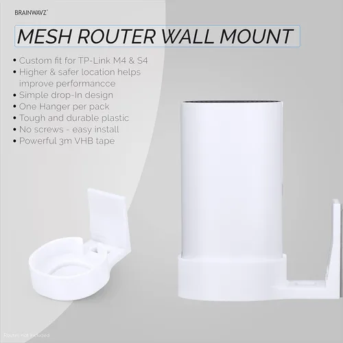 Miniatura 2 de Soporte adhesivo Deco M4 y S4 para montaje en pared para malla WiFi TP-Link, soporte de cinta VHB fuerte, sin tornillos, taladros y no necesita